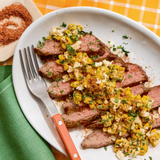 Tuesday 8/11 Dinner Special: Flank steak with Elote Corn Salsa