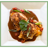 Tuesday 8/25 Dinner Special: Cheese Stuffed Blue Corn Crusted Chicken