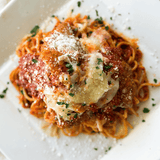 Thursday 8/6 Dinner Special: Chicken parmesan over pasta