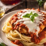 Thursday 3/19 Dinner Special: Chicken Parmesan Over Pasta